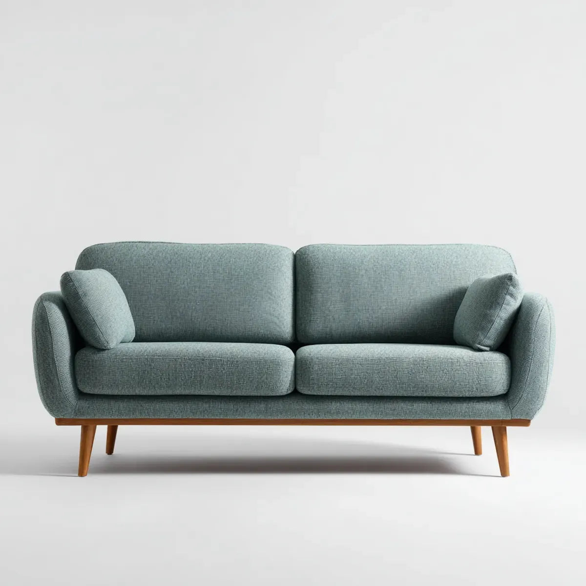 Canapé 2 places bleu gris 160 x 82 x 82 cm en polyester forme droite